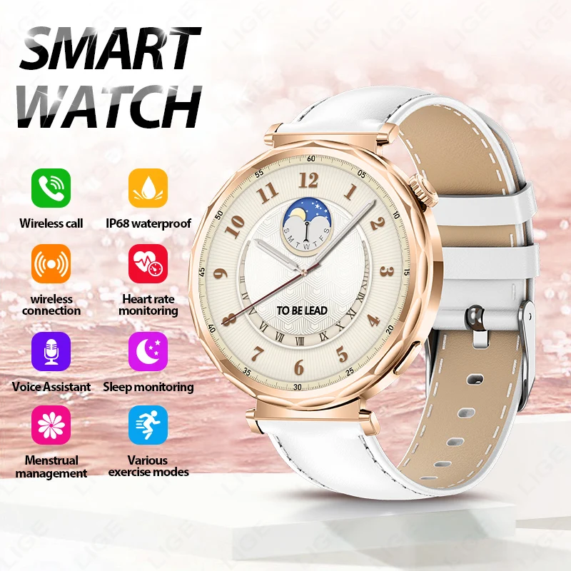 

Смарт-часы LIGE класса люкс для женщин: звонки по Bluetooth, настраиваемые циферблаты, мониторинг сна, модные спортивные фитнес-часы для женщин