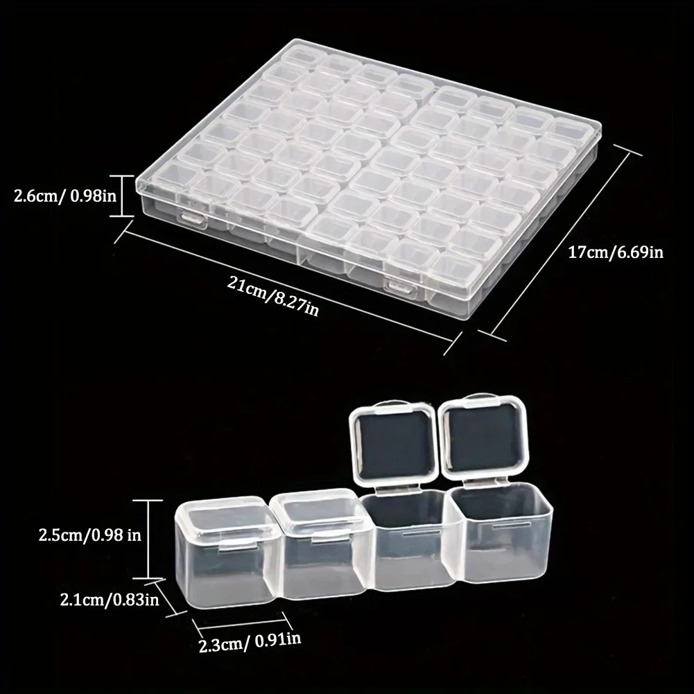 1pc 28/56 Grids Clear Diamond Painting Storage Container For Bead Storage, Sewing, Nail Diamonds, And Bead For DIY Art Craft