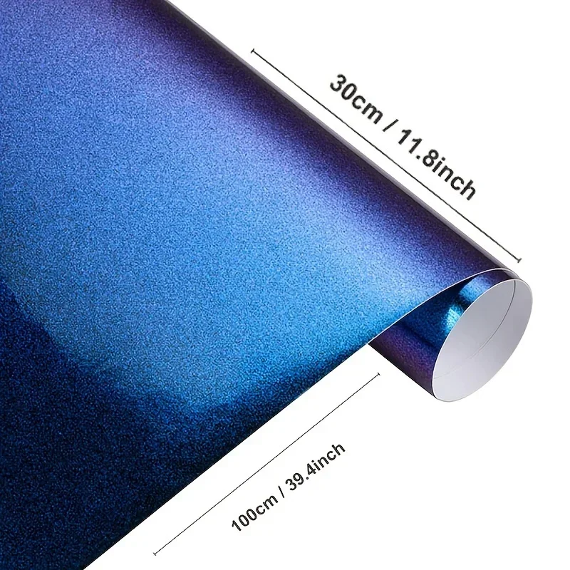 1pc 30*100cm car blue to purple pearl chameleon vinyl wrapping film, self-adhesive body sticker decal