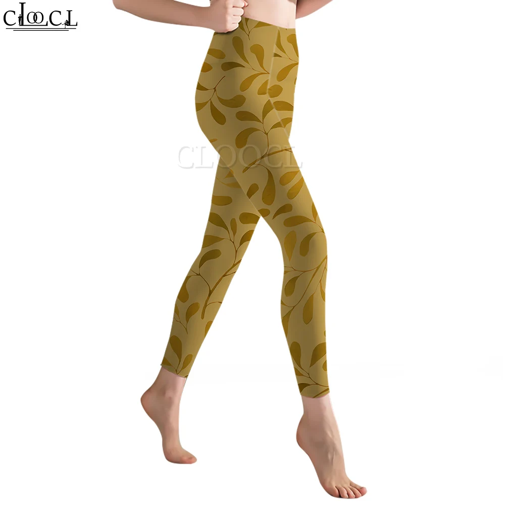 Cloocl mulheres legging vintage ramos folhas 3d legging moda feminina calças esportivas yoga para mulheres leggings de cintura alta