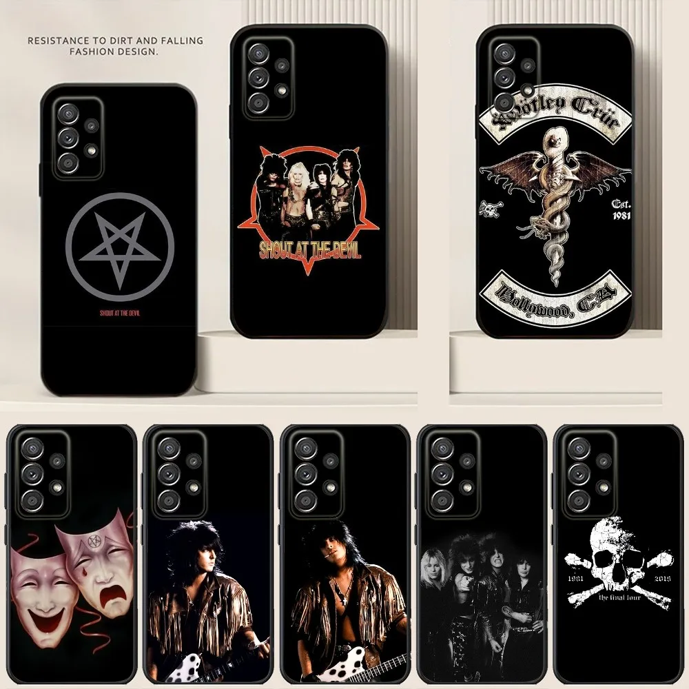 

Band M-Motley Rock C-Crue Phone Case For Samsung S24,S21,S22,S23,S30,Ultra,S20,Plus,Note,10,9,5G Black soft silicone case