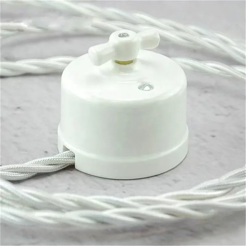 High Quality Wall Light Ceramic Knob Switch Wall Mounted 2 Way Control European Standard for Home Improvement