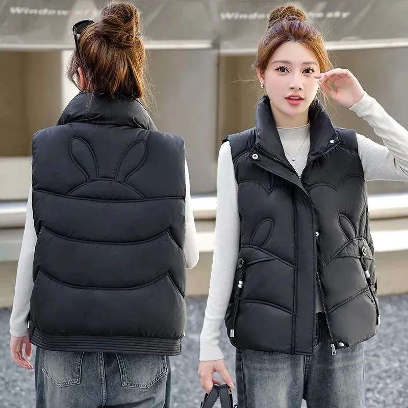 

Женский хлопковый жилет, новая спортивная повседневная однотонная зимняя теплая жилетка без рукавов, жилет, женская хлопковая куртка