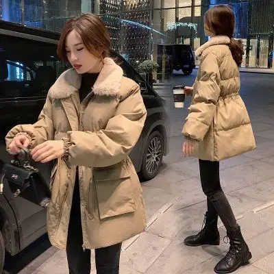 

Winter Down Jacket Women Parkas Mid-length Big Fur Collar Padded Women Jacket Warm Jacket Ladies Outwear Winter Jacket for Women