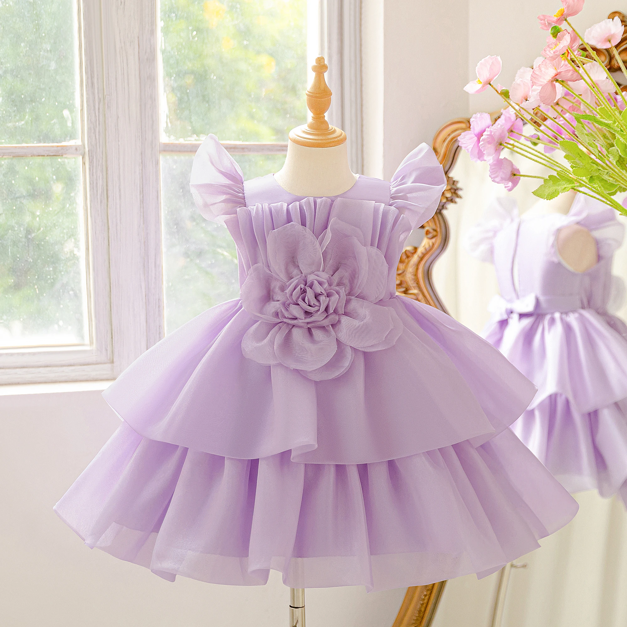 

Летние платья с цветочным узором для девочек, элегантное фатиновое праздничное платье принцессы на день рождения, свадебный костюм подружки невесты с бантом для девочек, вечерний костюм для выпускного вечера