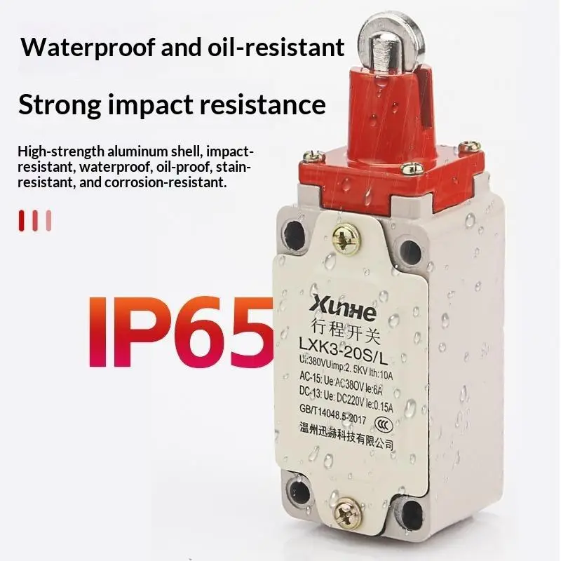 1Pcs LXK3 Limit Micro Switch LXK3-20S 10A Momentary IP65 Waterproof Aluminum Alloy Limited Switch