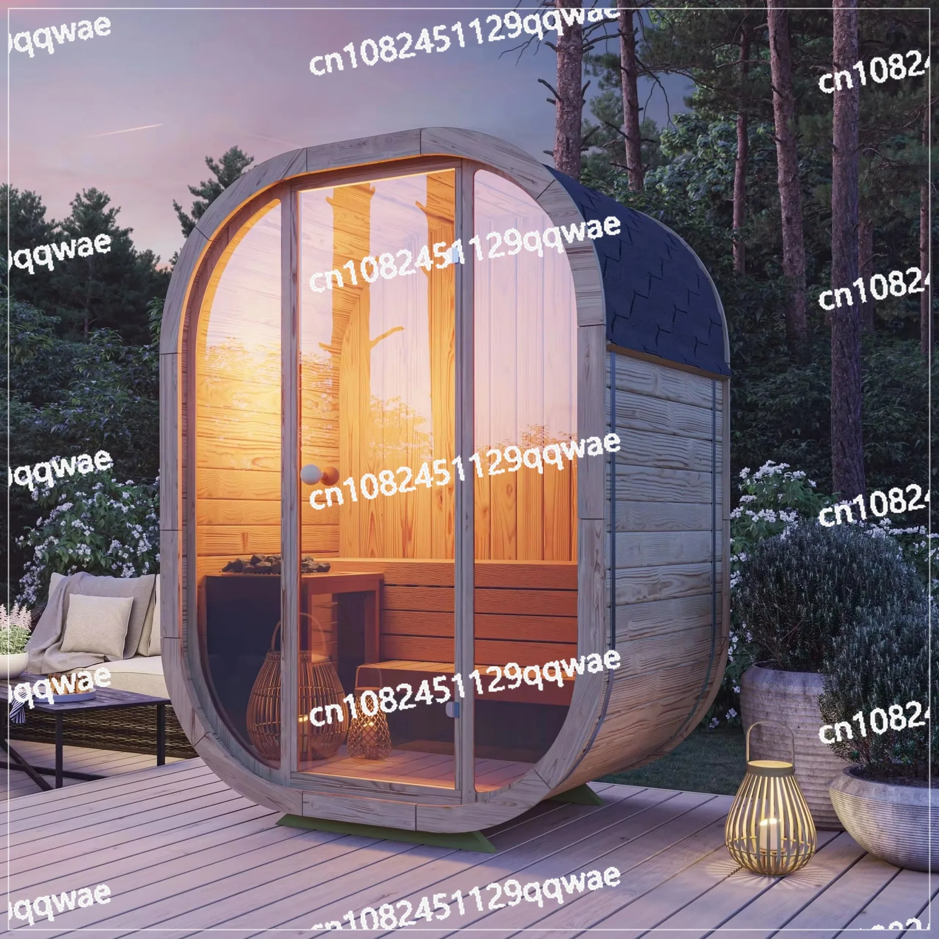 1-2 people traditional steam sauna room deluxe interior