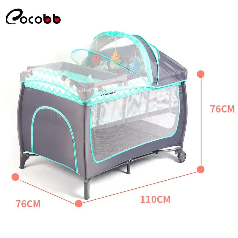 Kekebei Portable Crib Multi-functional Diaper Table Children\'s Folding Game Bed Movable Crib Wholesale