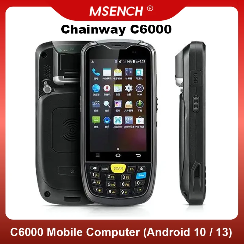 Chainway C6000 Rugged Handheld Data Collectors Android 10 1D 2D QR Code Barcode Scanner NFC PDA for Logistics Warehouse 4G GPS