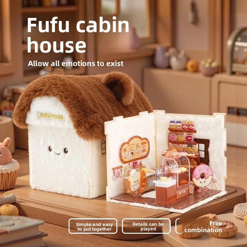 

Трансграничная кабина FUFU, безопасные мягкие плюшевые блоки 2-в-1 | Креативное здание головоломки сцены | Обучающий детский праздничный подарочный набор игрушек