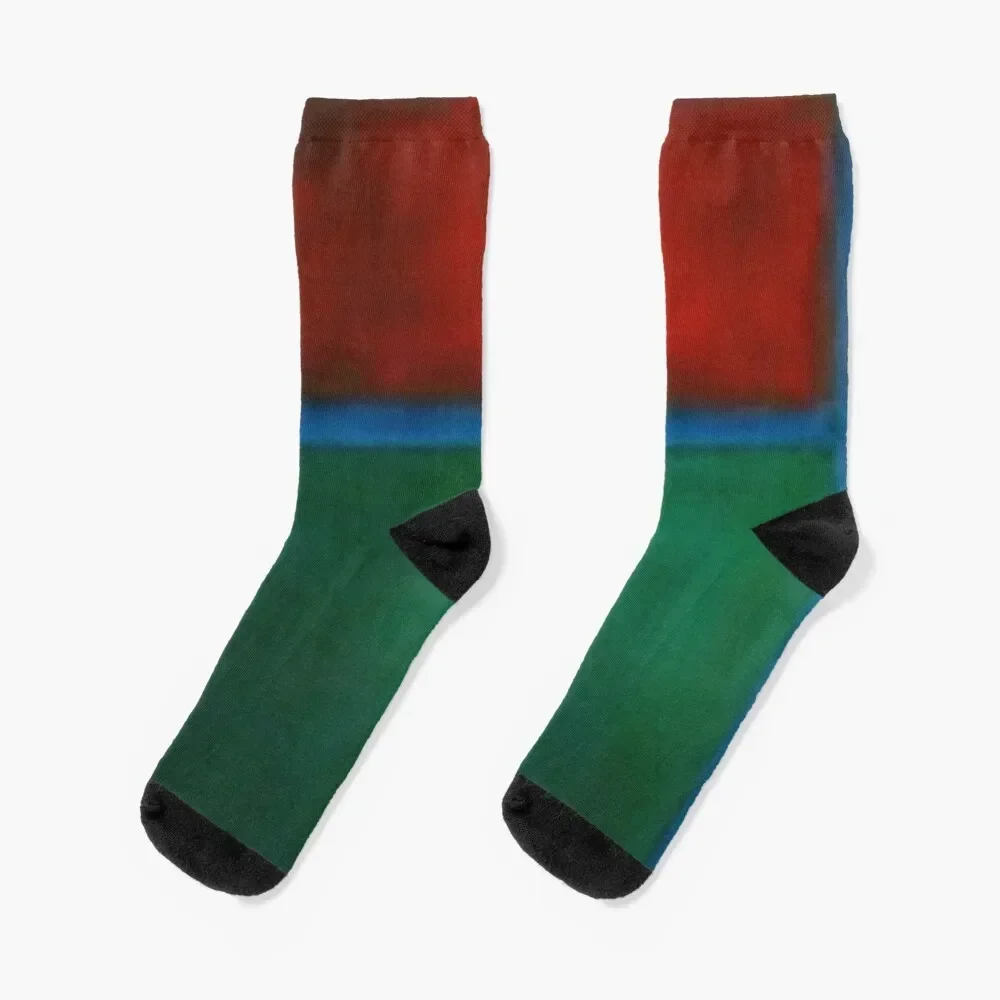 HDGreen and Maroon Painting of Rothko- Mark Rothko Socks warm winter bright garter Boy Child Socks Women's