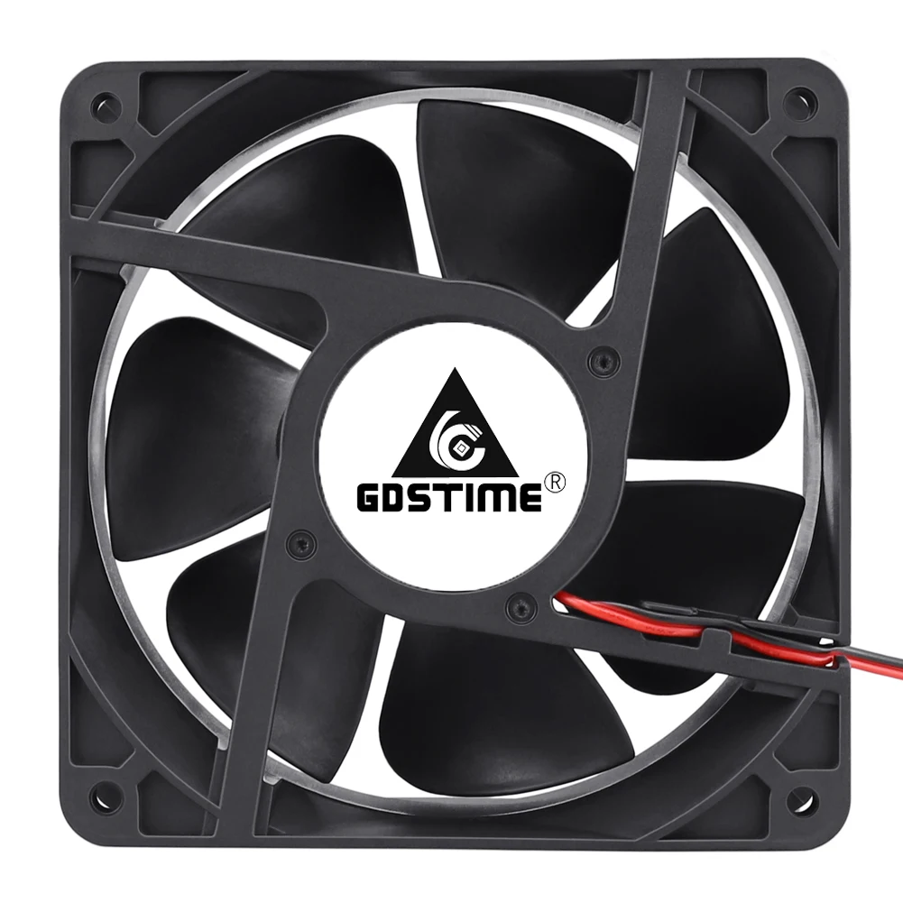 Gdstime 1&2 PCS 120MM Axial Fan 120x38mm DC 12V 24V 48V Cooling Fan Dual Ball For PSU Workstation Server Cooler Ventilation Fan