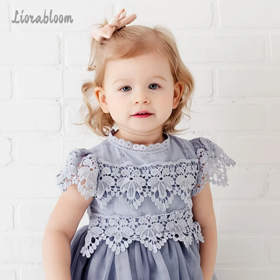 Girls' Lace Dress Custom-Made Tulle Floral Children's Clothing Wedding Party Attire Dress свадебное платье