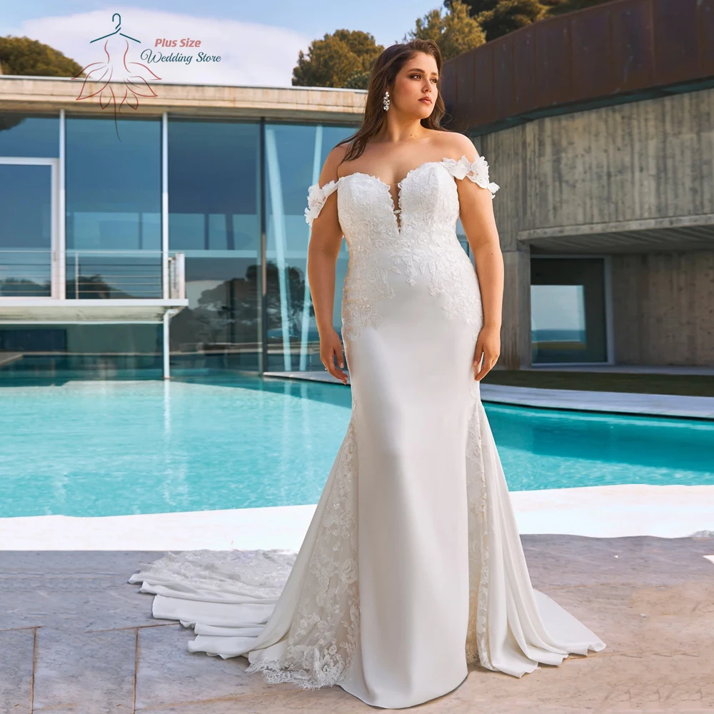 

Beach Mermaid Wedding Dresses Plus Size Sweetheart Neck Sleeveless Bride Gowns Appliques Floor Length Vestido De Noiva 2025