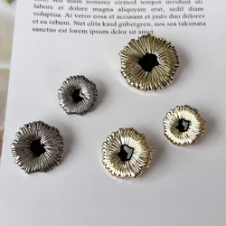 10PCS/Lot Simple Fashion Decorative Flower Button DIY Sewing Coat Oil Flower Metal Button