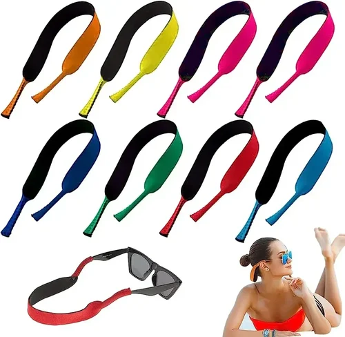 Imagen 2 del producto Correa deportiva para gafas, correas flotantes para gafas, cinturón ajustable antideslizante para natación, soportes para correas de cuerda