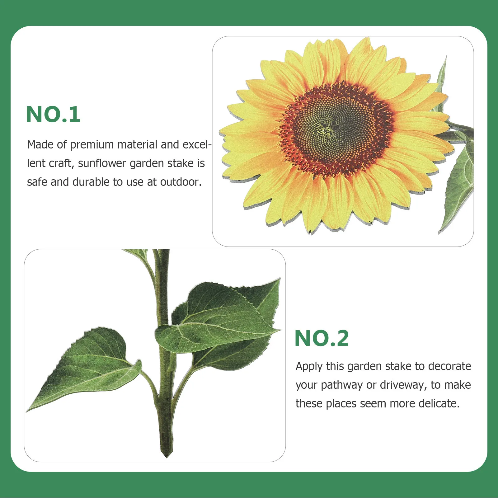 

NOLITOY 2pcs Sunflower Stake Sign Garden Decor Outdoor Welcome Acrylic Flower Yard Porch Backyard Decoration Land