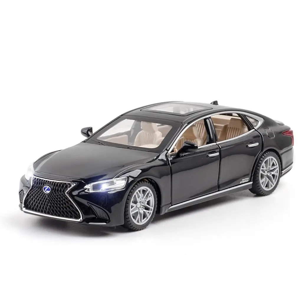 1/32 Lexus LS500H Toy Car For Children Diecast Miniature Model Pull Back Doors Openable Sound & Light Collection Gift for Boy