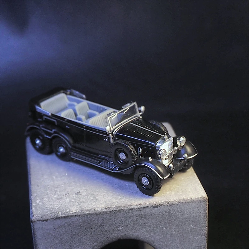 1/87 Scale G4 1938 Six Wheel Convertible Simulation Alloy Car Model Static Display Collectible Toy Gift Souvenir Decoration