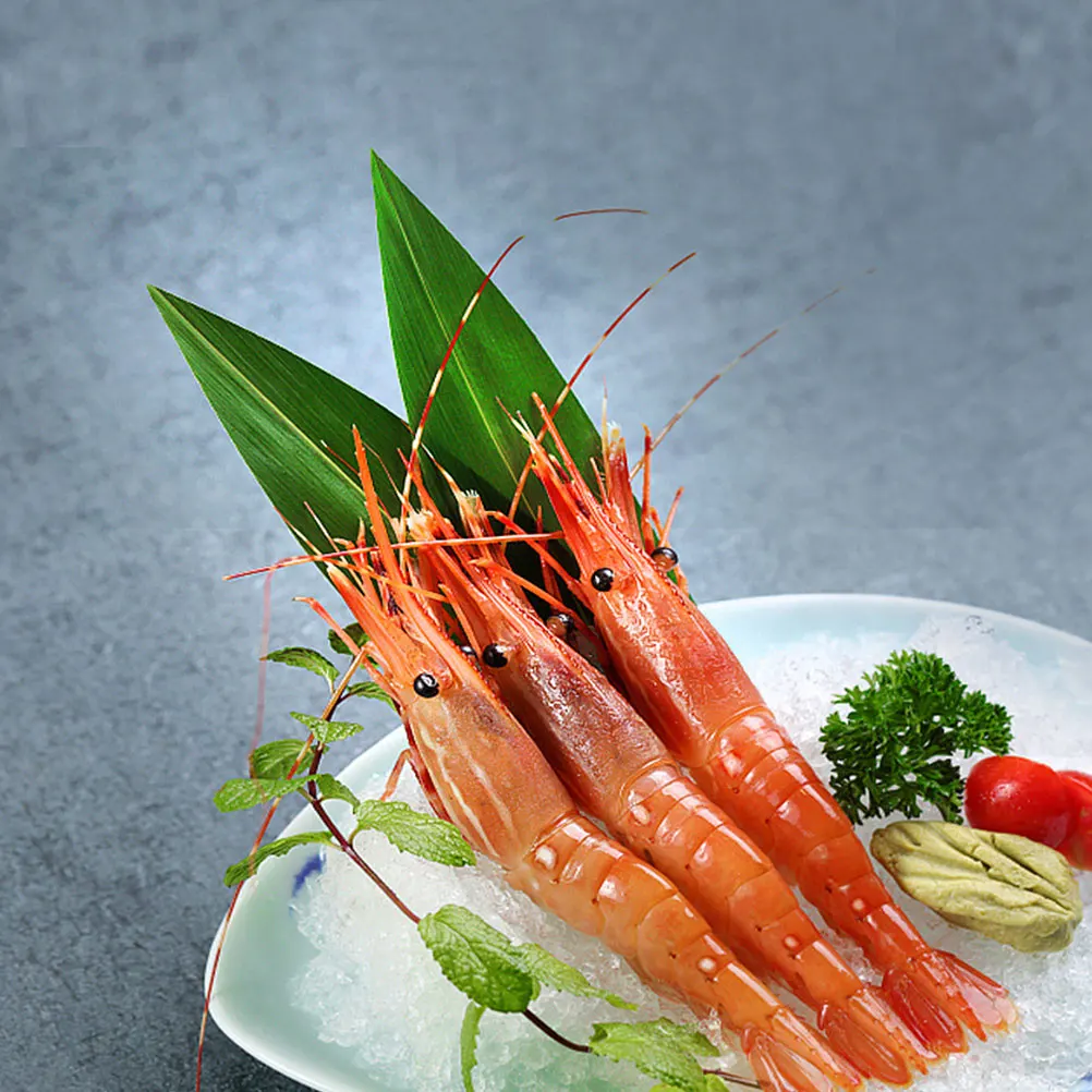

100pcs Bamboo Leaf Arrangement Ornaments for Sushi Plate Party Decorative Leaves Japanese Food Mat Sashimi Decor