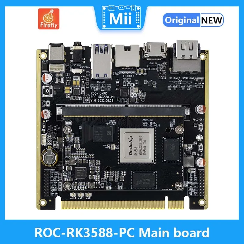 ROC-RK3588-PC Rockchip RK3588 Motherboard for ARM PC, Mini PC, NAS, Edge Computing,Cloud Server, Smart NVR