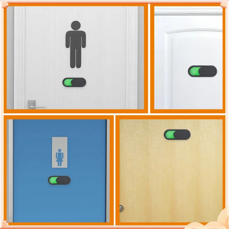 

2pcs Door Sign Status Switching Organic Glass Toilet Door Privacy Signboard Sturdy Hanging Bathroom Office Hotel Use