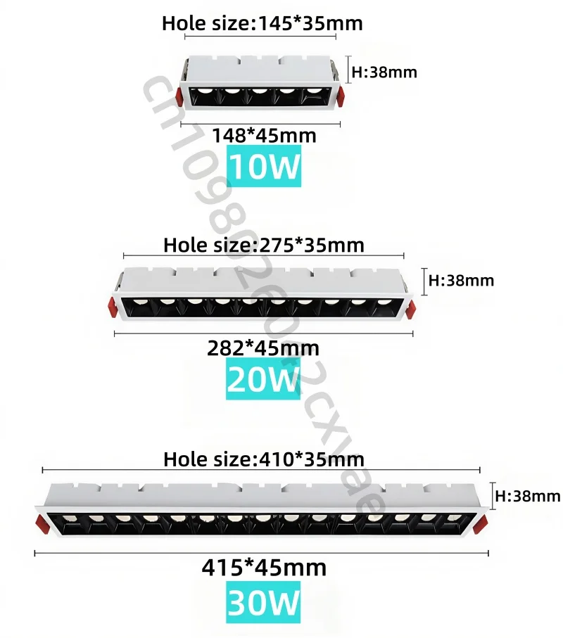 Tuya intelligent dimming 10W20W30W line lights Ceiling lights LED spotlights COB downlights grille lights Indoor lighting bulbs - Image 6