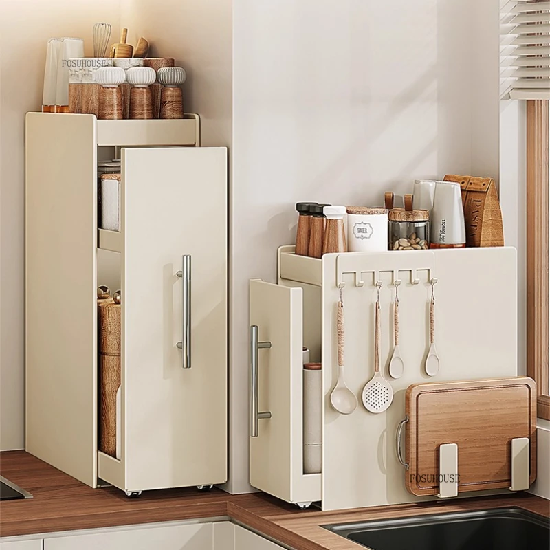 #Pull-out Spice Kitchen Cabinets Corner Seasoning Salt Sauce Vinegar Bottle Organizer Countertop Narrow Edge Pull-out shelf