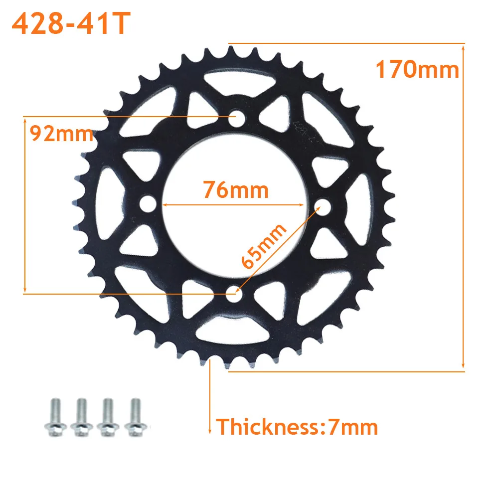 428H Motorcycle Chain and Sprocket Kit 108 Link with 14T Front Sprocket for 110cc 125cc 150cc 250cc Off Road Dirt Bike