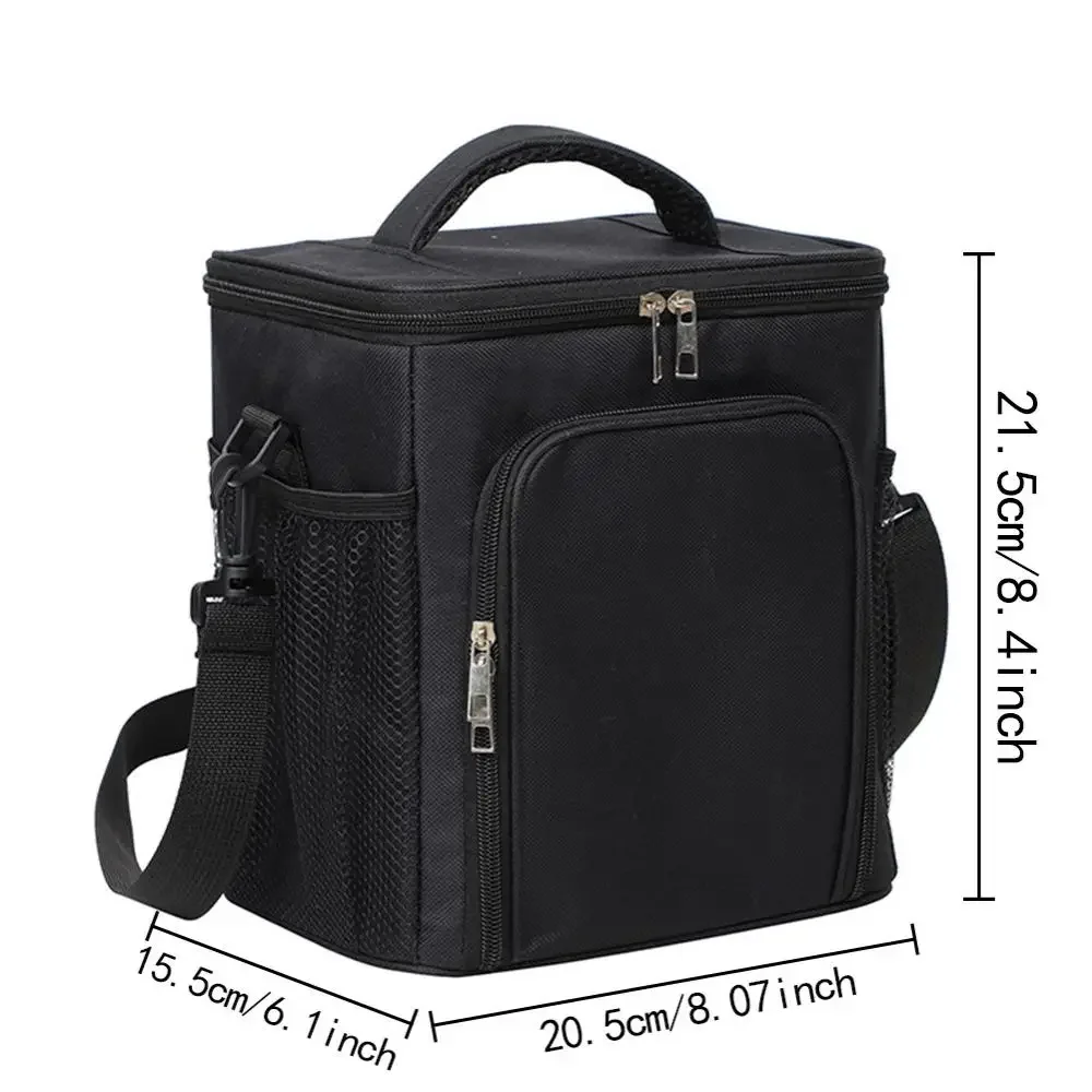 Cooler Pack Insulated Lunch Bag Ice Pack Thermal Picnic Box Reusable Dinner Storage Bag Black Color Bento Lunch Handbags