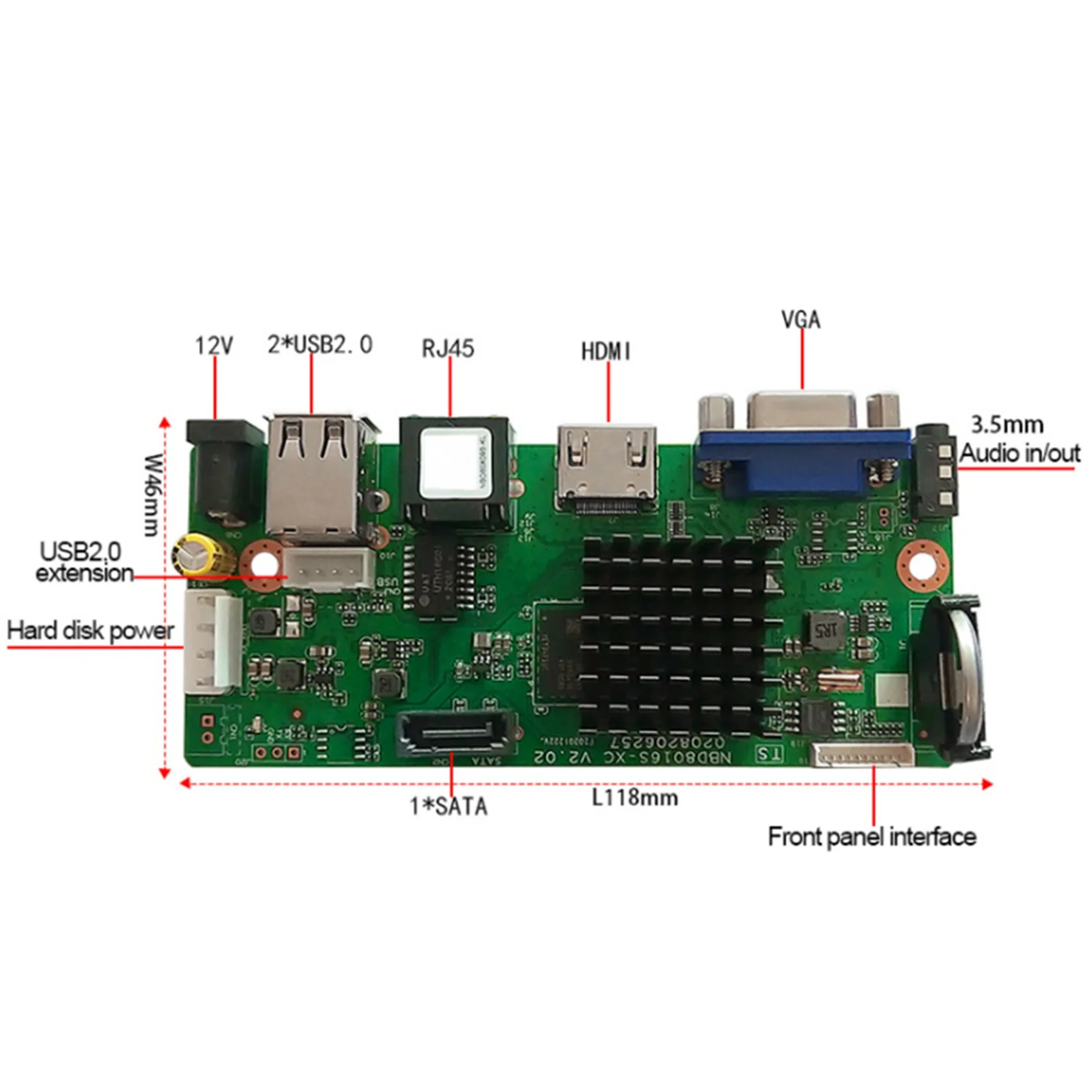 2X H.265 9Chx5mp NVR Network DVR Digital Video Recorder Board IP Camera Max 12T Face Human Detection OVNIF XMEYE 1 SATA-Y41A