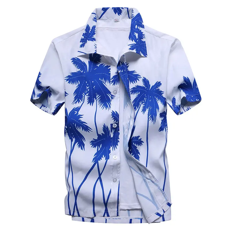 2022 Casual Bloemen Strand Mannen Shirt Zomer Korte Mouw Hawaiian Shirts Voor Mannen Plus Size Snel Droog T-shirt mannen Kleding Camis