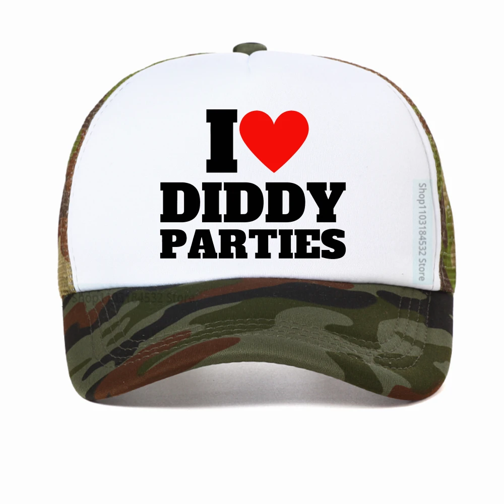 I Love Diddy Parties Lustige, beleidigende, sarkastische Baseballkappe, Unisex, atmungsaktive Mesh-Mütze für vier Jahreszeiten – Detail 5