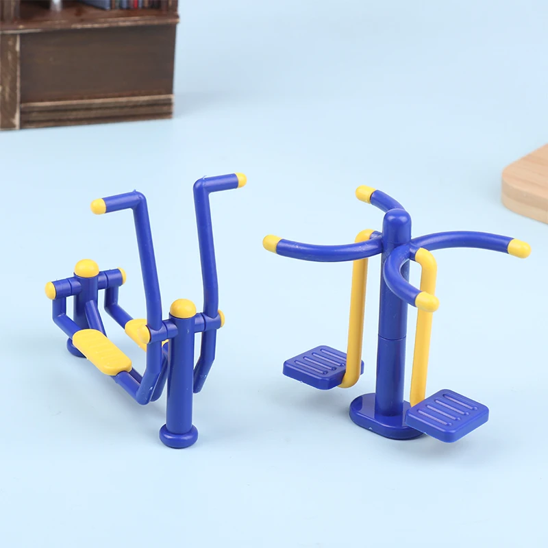 1Set 1/12 Dollhouse Outdoor Park Fitness Equipment Model Dollhouse Sportscene Decoration Toys Micro Scene Construction Props