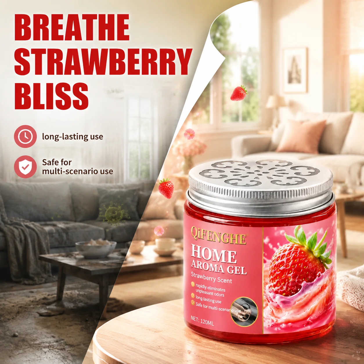 Household Air Freshener Gel Eliminate Unwanted Odors Deliver Fresh Aroma Safe Multi‑Scene Indoor Deodorizing Accessory