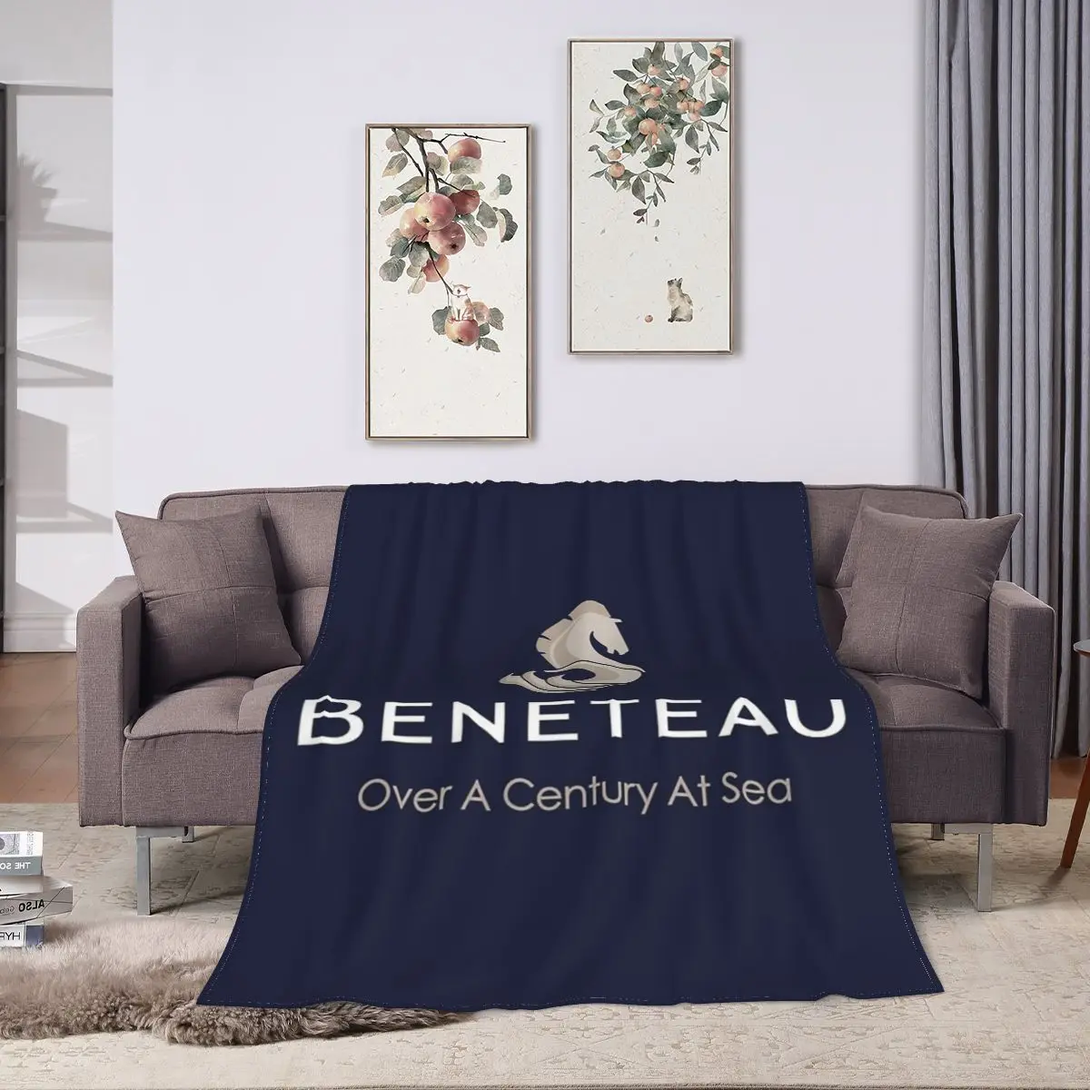 Beneteau Sailboat Sailing Yacht Blanket Soft Warm Flannel Throw Blanket Bedspread for Bed Living room Picnic Travel Home Sofa