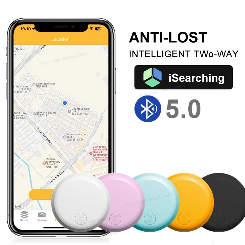 Mini GPS Locator AntiLost Alarm Wallet Keychain Smart Tag Bluetooth-Compatible Tracer Keychain Dog Pet Child Tracker Key Finder