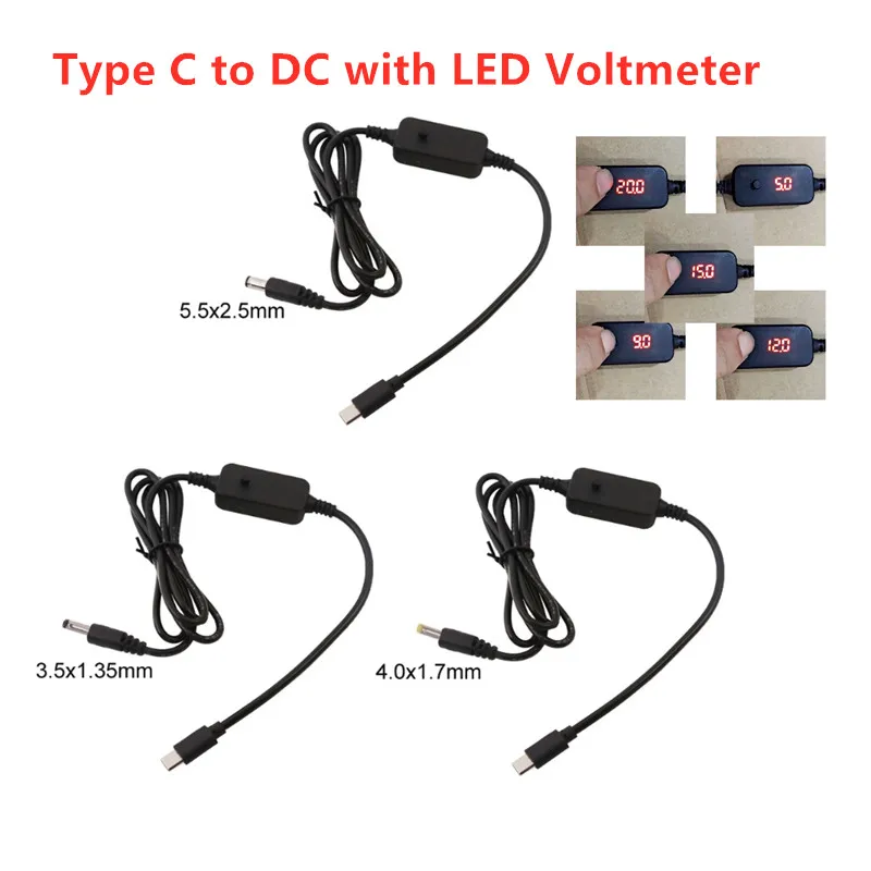Zasilacz USB C typ linii PD do DC 5V 9V 12V 12V 20V 5.5x2.5mm 4.0x1.7mm 3.5x1.35mm wtyczka moduł konwertera Adapter