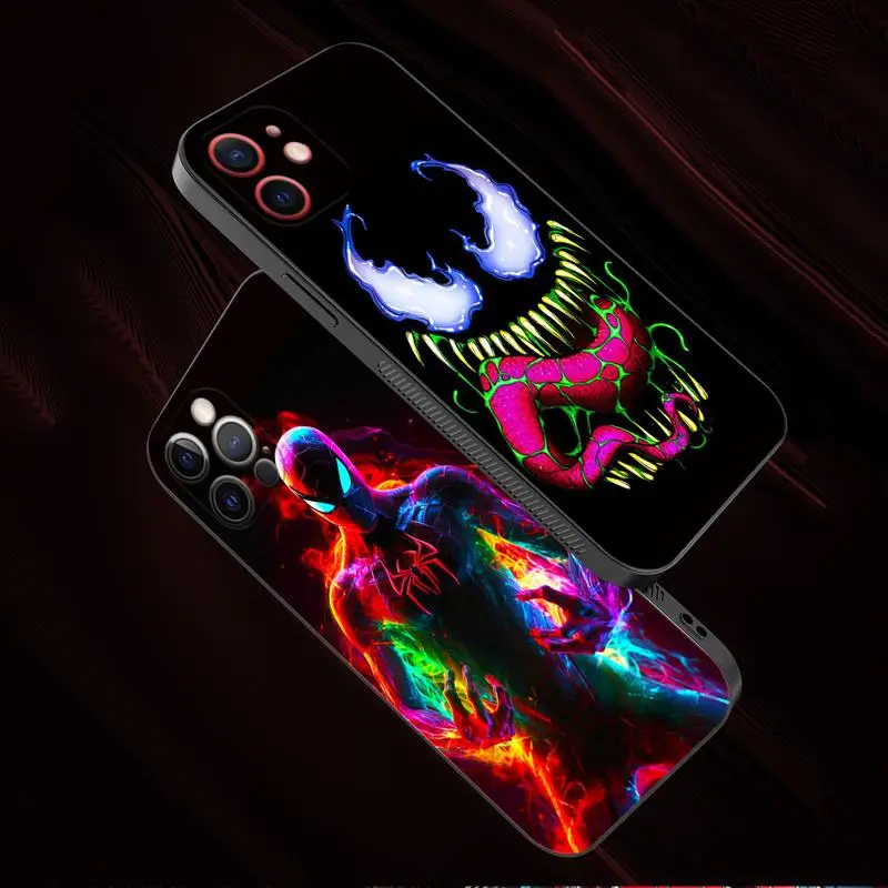 Phone Case For Apple iPhone 15 11 14 13 12 Pro Max 13 12 Mini XS XR X Silicone Cover Funda Marvel Venom Spiderman Deadpool Shell