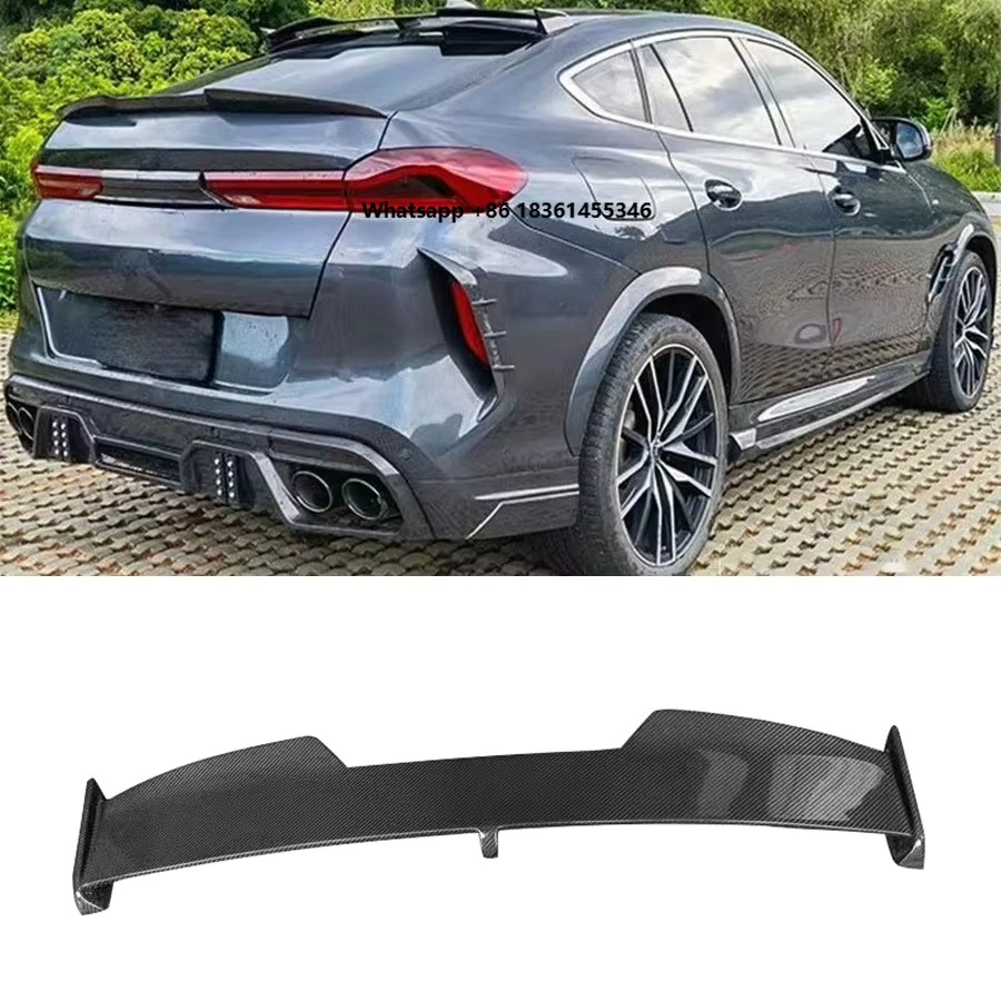 

for X6M F96 LCI 2019+Rear Top Roof Window Spoiler Wing Car Bodykit Carbon Fiber LD Style Rear Roof Spoiler Bodykit