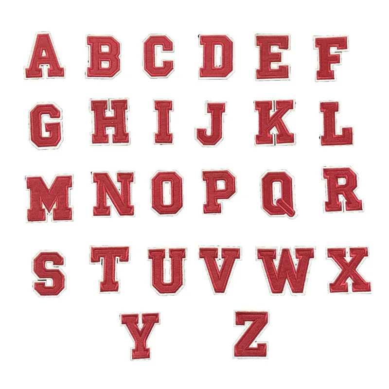 Rode 26 Engelse Letters Hotmelt Iron Diy Decoratie Voor Kleding En Hoeden Tassen Donsjas Reparatie Retro Trends Kleding Patches