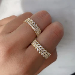 Luxury Fashion Marquise Zircon Cut Eternity Band Ring for Wedding Engagement Love Girls Ladys and Women Sepcial Unique R7035