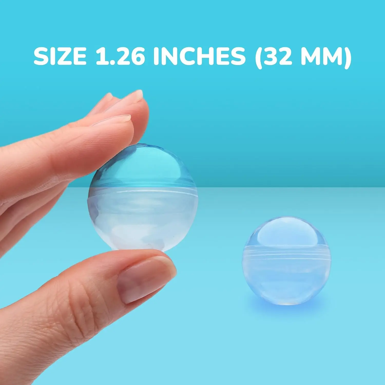 100pcs Clear Plastic Round Capsules Empty - Gumball Machine Capsules Bulk Clear Container Vending Prizes DIY Craft Supplies