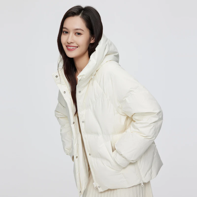 BOSIDENG Windproof Jacket winter women puffere jackets hooded warm loose jacket thicken jackets B20145202