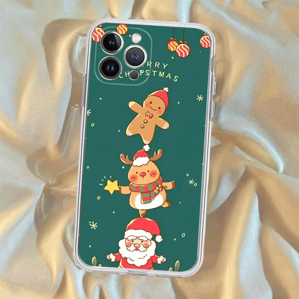 Christmas Gingerbread Man Phone Case Silicone Soft for iphone 15 14 13 12 11 Pro Mini XS MAX 8 7 6 Plus X XS XR Cover