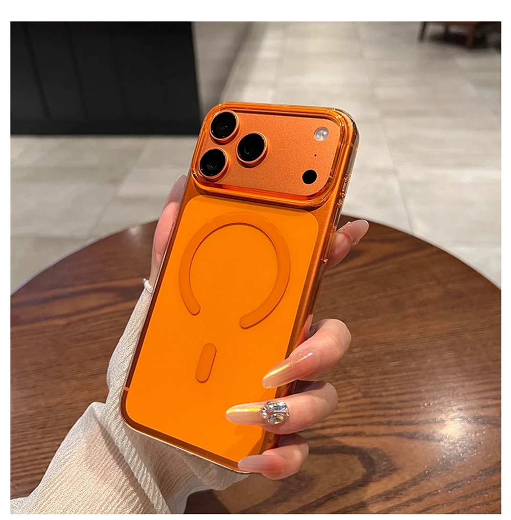 Ultradünne Transparente Hartschale für Magsafe Hülle für iPhone 18 17 Pro Max Air 16 15 14 Plus 13 12 Pro Magnetische Kabellose Ladehülle – Detail 10