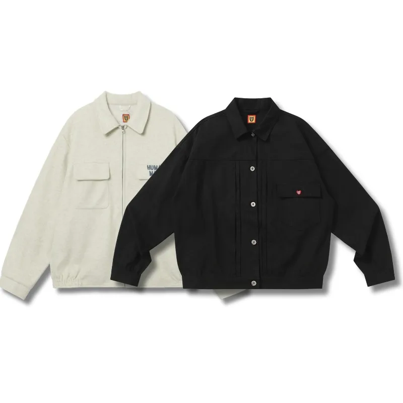 

Tiger Embroidery Jacket High Quality Casual Loose Pocket Jackets for Men Women