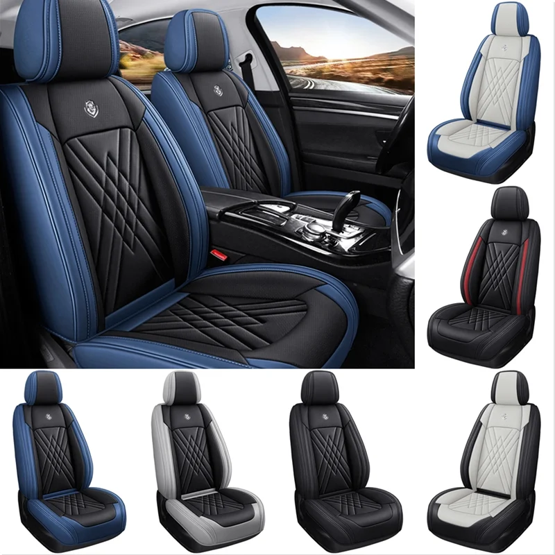 

5-Seats Car Seat Cover Full Set Universal Deluxe Cushion PU Leather Protectors Waterproof For Peugeot 306 307 3008 406 405 407