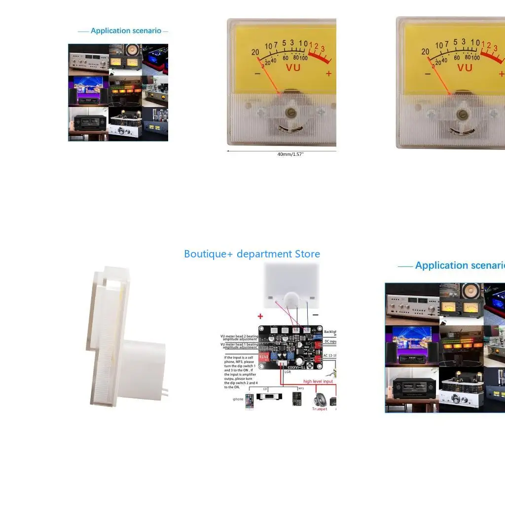 E1PD Professional Power Amplifier Meter Level Header VU Meter Backlight Power Meter for Home Quality Plastic-