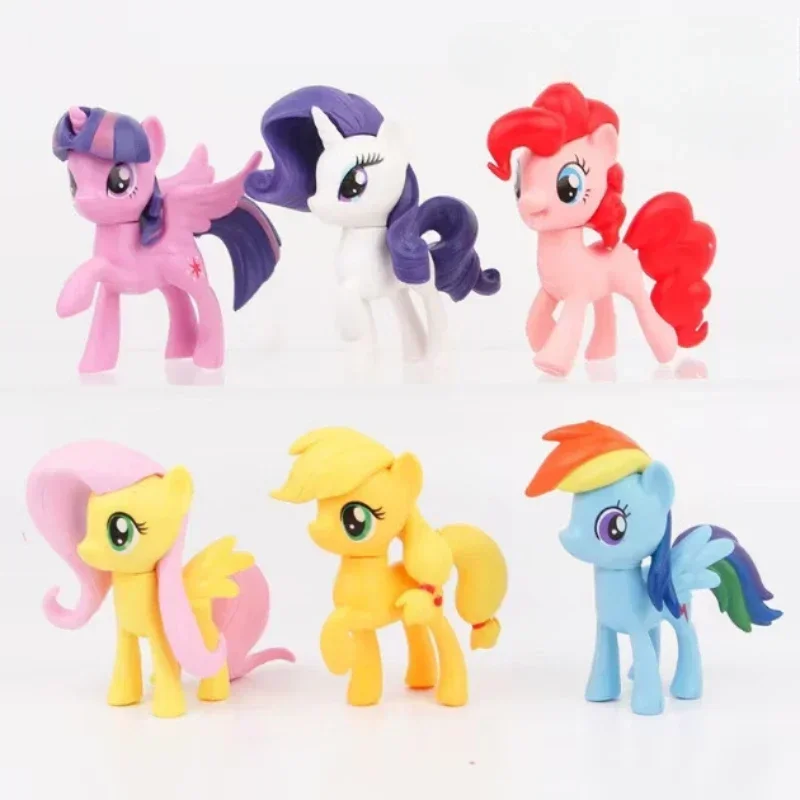 6 Stück My Little Pony Anime Twilight Sparkle Pinkie Pie Figur Niedliche Cartoon Kawaii PVC Modell Spielzeugpuppe Geburtstagsgeschenk – Detail 5